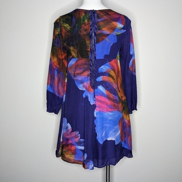 Anthro Leifsdottir silk abstract shift dress XS - Picture 3 of 9